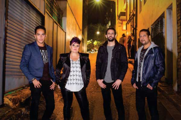 Urban Stone band posing in street alley